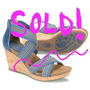 Söfft Cary cork wedge textile criss cross sandal 8